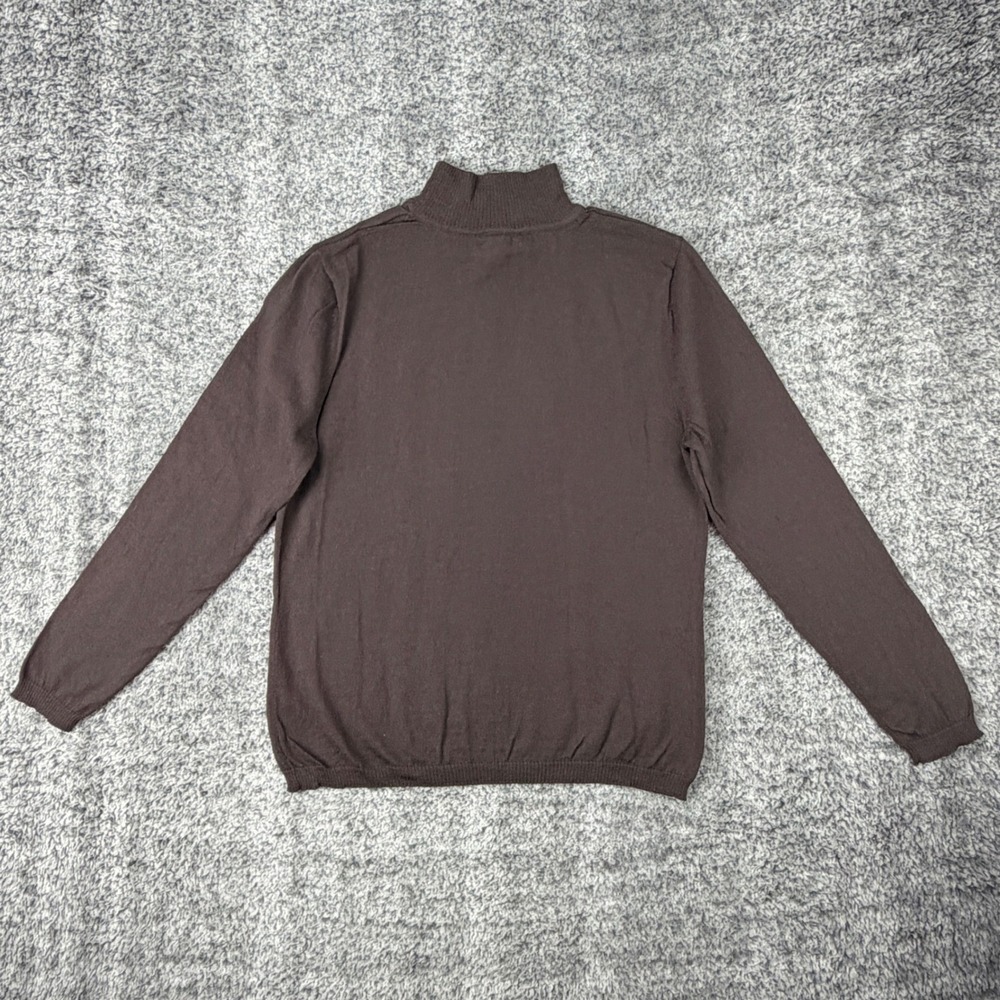 Pendleton Petite Women's L Brown 100% Merino Wool Mock Neck Sweater Pullover - Picture 6 of 13